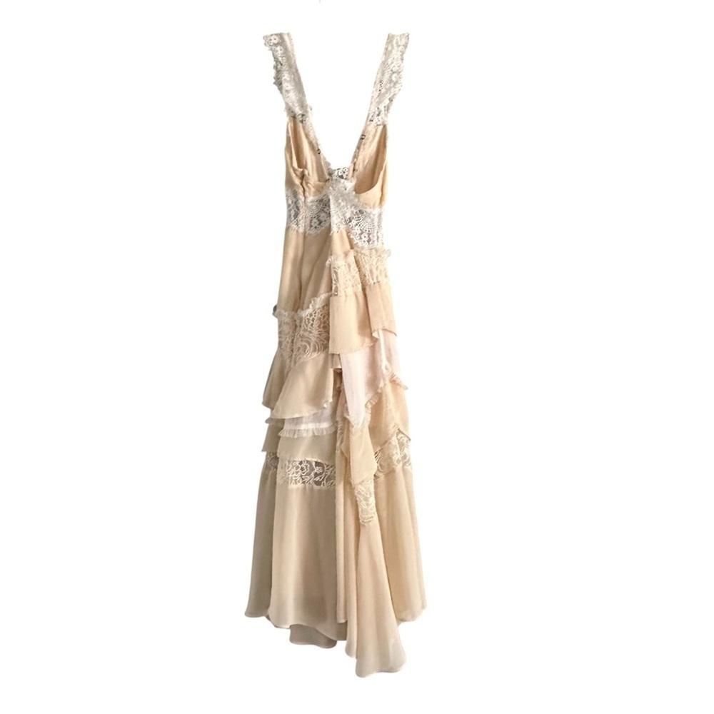 By Anthropologie Sleeveless Keyhole Tiered Lace Midi Dress - Picture 4 of 6
